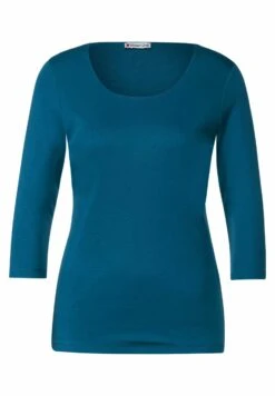 STREET ONE In Unifarbe - T-Shirt À Manches Longues - Blau -Next Soldes faa0a2cc79db407084e352eadcef4cc9