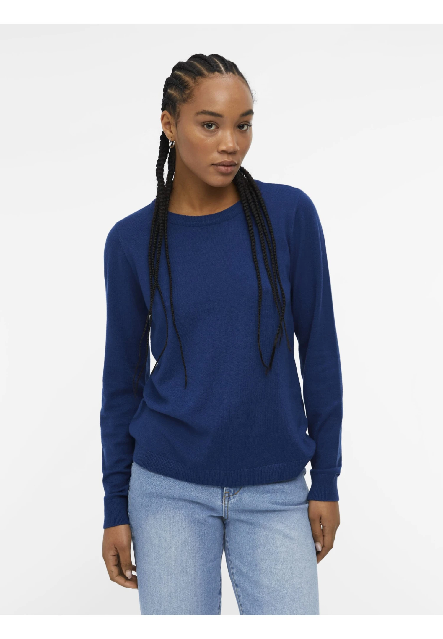 Object Objthess L/S V-Neck Pullover Noos - Pullover - Estate Bluedetail Melange 3 Object Objthess L/S V-Neck Pullover Noos - Pullover - Estate Bluedetail Melange