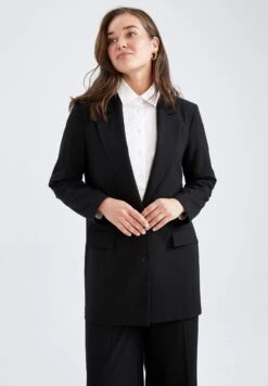 DeFacto Regular Fit - Manteau Court - Black