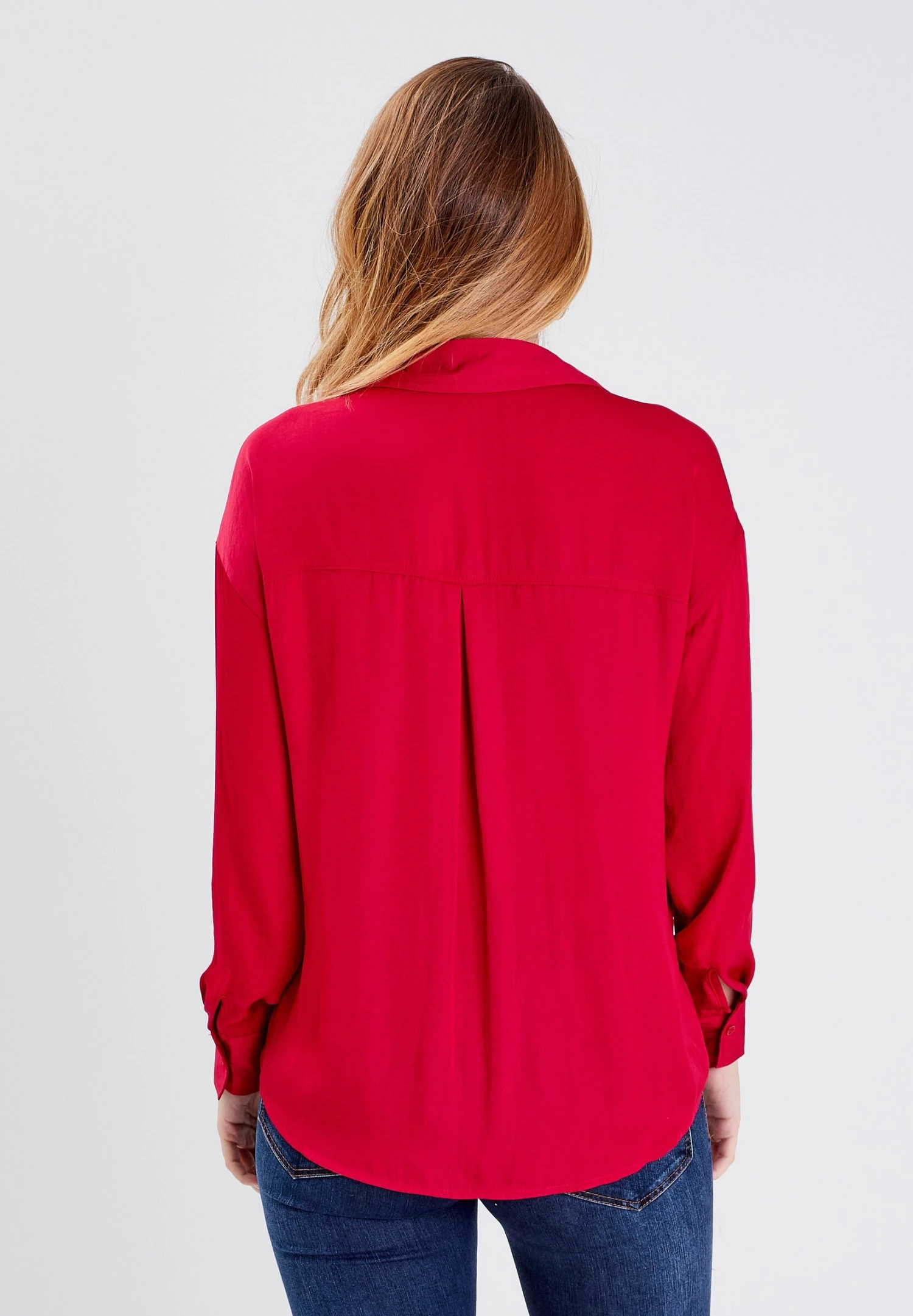 Langärmliges - Chemisier - Rouge Clair 5 Langärmliges - Chemisier - Rouge Clair – Image 3