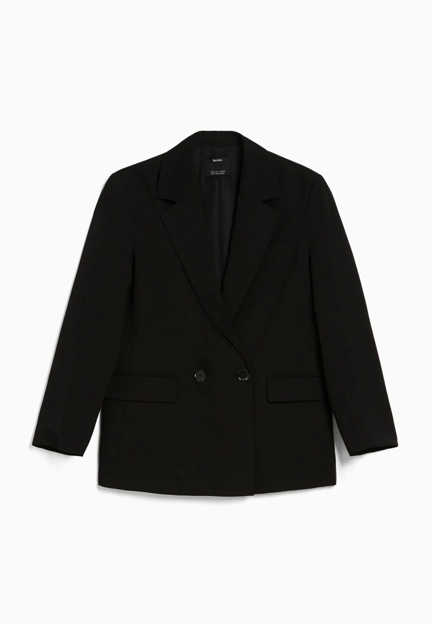 BERSHKA RegularFit Tailored - Feminine-Cut Double-Breasted - Manteau Court - Black 7 BERSHKA RegularFit Tailored - Feminine-Cut Double-Breasted - Manteau Court - Black – Image 5